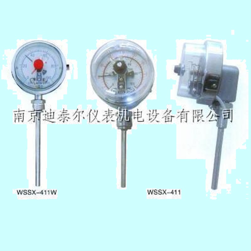 电接点双金属温度计WSSX-411-100℃-100mm径向,M27*2外螺纹,1.5级