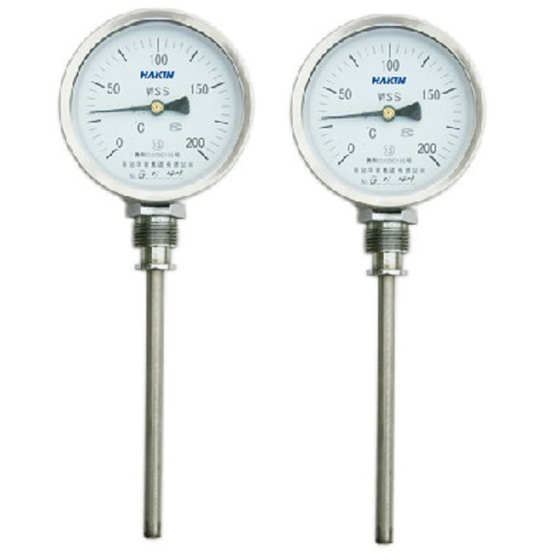 华青双金属温度计WSS-411-100℃-100mm 径向,外螺纹M27*2,1.5级