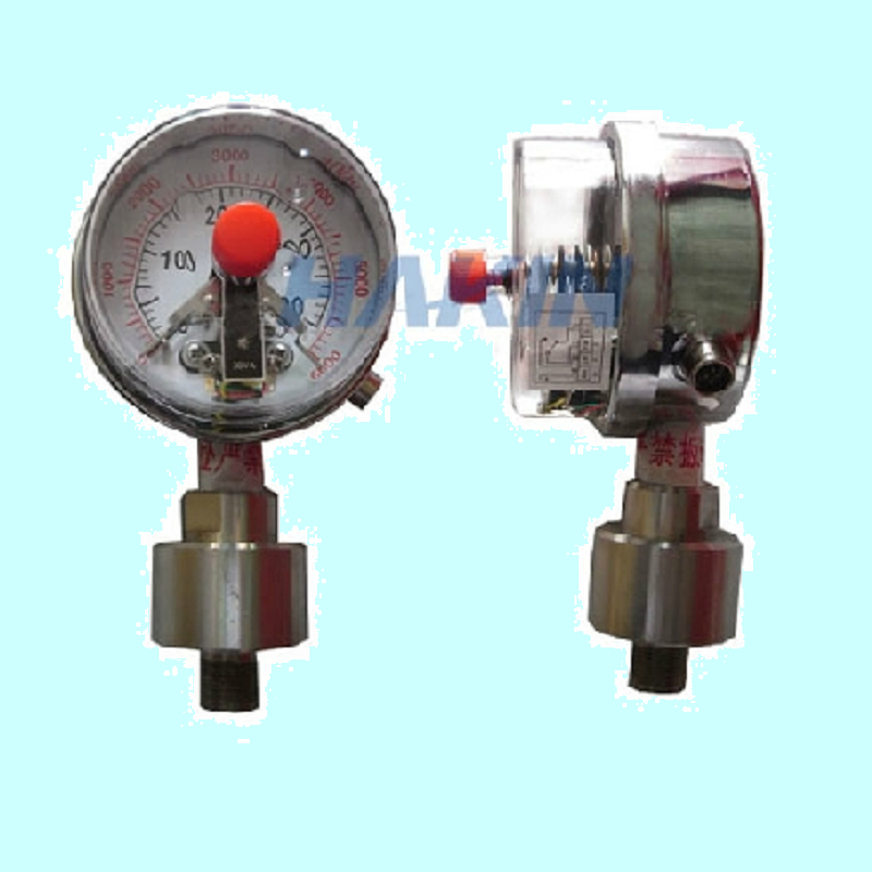 YTPX-100 隔膜电接点压力表 表面100mm 开关信号 青岛华青仪表