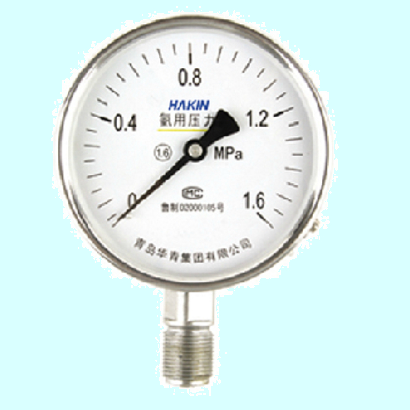 YA60 0-6-60Mpa氨用压力表 螺纹连接 60mm表面 青岛华青仪表特价
