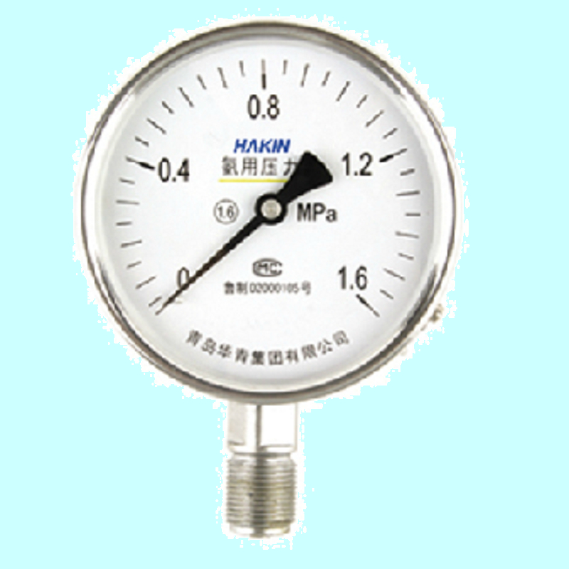 YA150 0-0.1-4Mpa氨用压力表 150mm表面外螺纹 青岛华青仪表