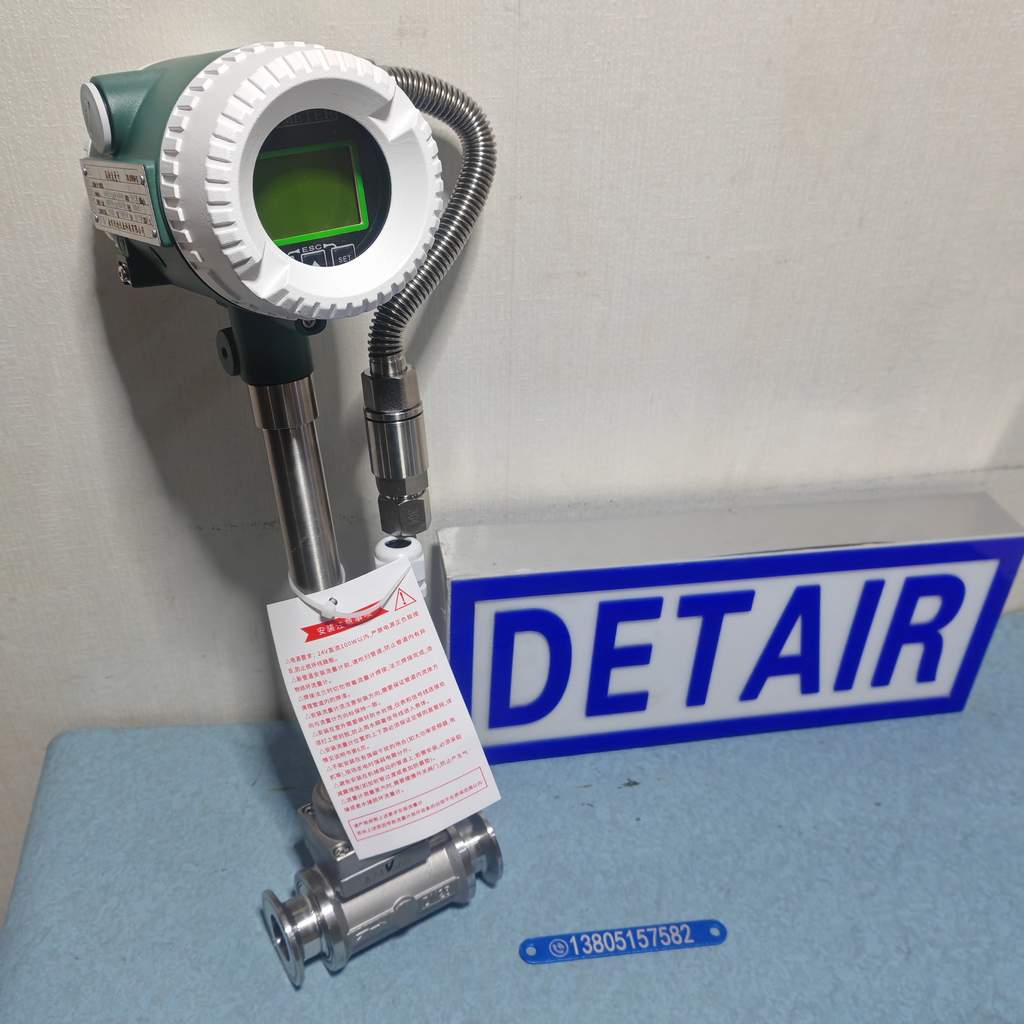 LUGB-21-DN25PTW卫生卡盘型温度压力补偿涡街流量计,DN25现场显示一体化补偿型蒸汽流量计